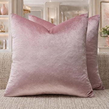 Sweet Lilac Velvet Throw Pillow Covers 20x20 Pack of 2