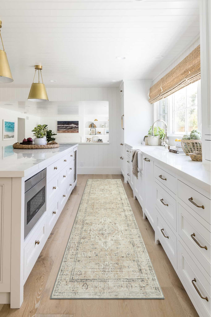 Washable 2.5x8 Runner Rugs Bathroom, Boho Kitchen Floor Mats Long Rug Runners s Non Slip, Farmhouse Low-Pile Carpet
