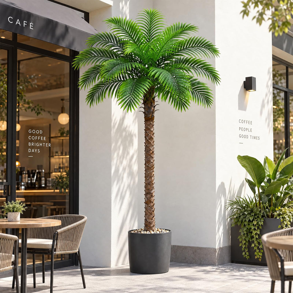 7FT Artificial Phoenix Palm Tree, Large Fake Palm Trees for Indoor Outdoor