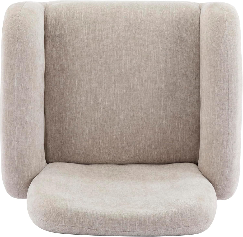 Audrey Modern Fabric Upholstered Accent Chair, Living Room Low Profile Fabric Armchair, Wooden Comfy Reading Chair