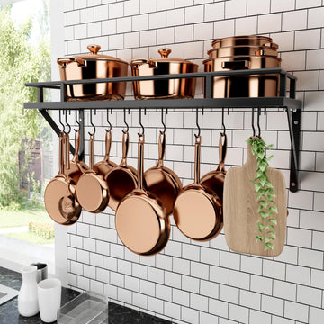 Kitchen Pan Pot Rack Wall Mounted, Hanging Storage Organizer
