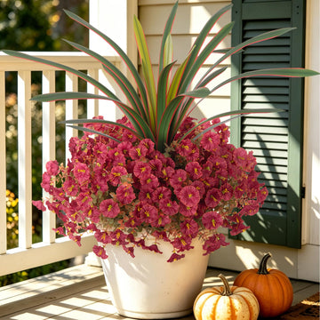 Artificial Fall Flowers UV Fake Orchid Plant Mum for Outdoors Decor