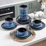 Ceramic Dinnerware Sets for 4,Porcelain Plates and Bowls Sets,Handmade Reactive Glaze Dishes Set,Chip Resistant and
