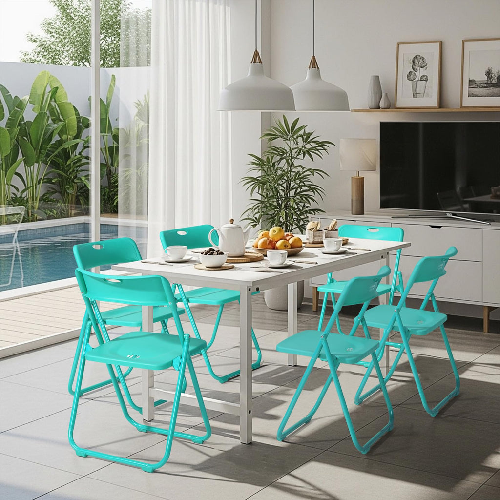 10 PCS Plastic Folding Chair, Lightweight Chair, Mint Green