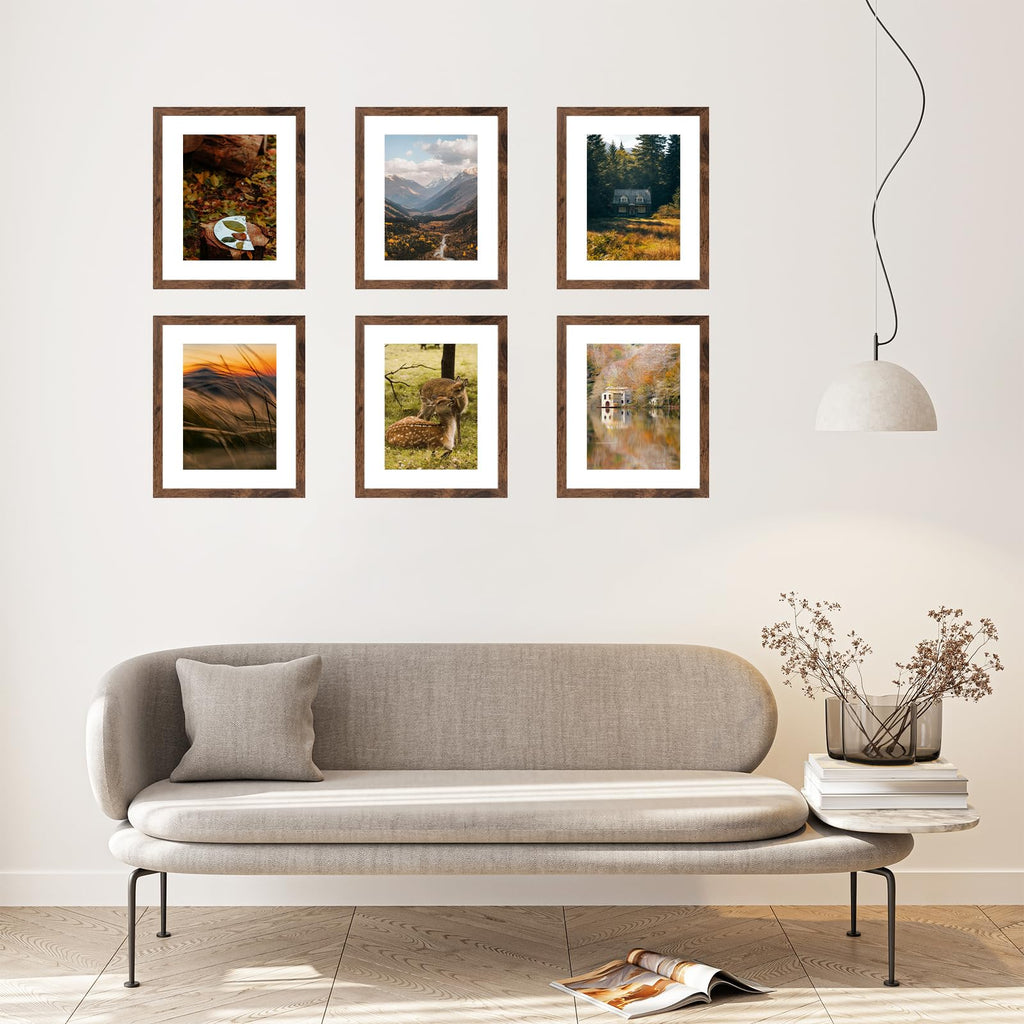 11x14 Picture Frame with 8x10 Mat, Wood 11 by 14 Photo Frame