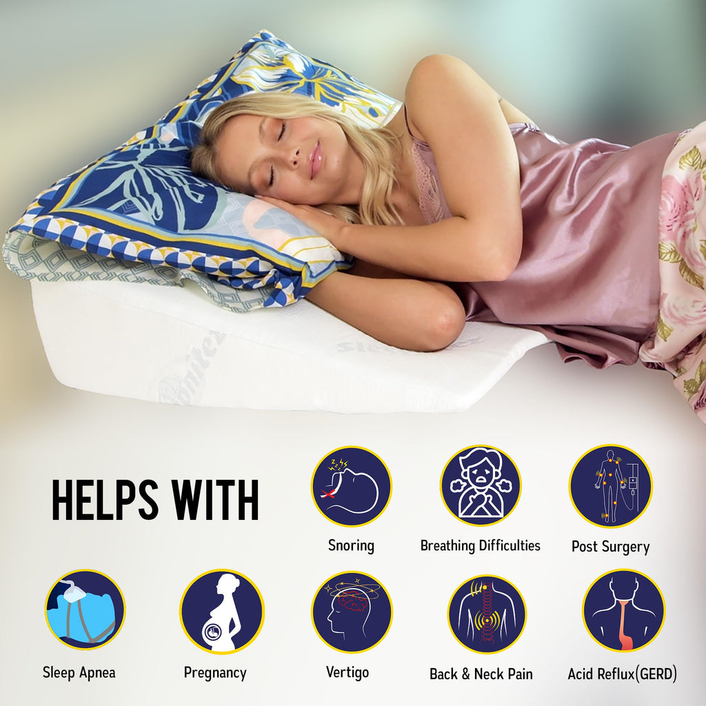 FSA Eligible 8" Bed Wedge Pillow for Acid Reflux, Sleep Apnea