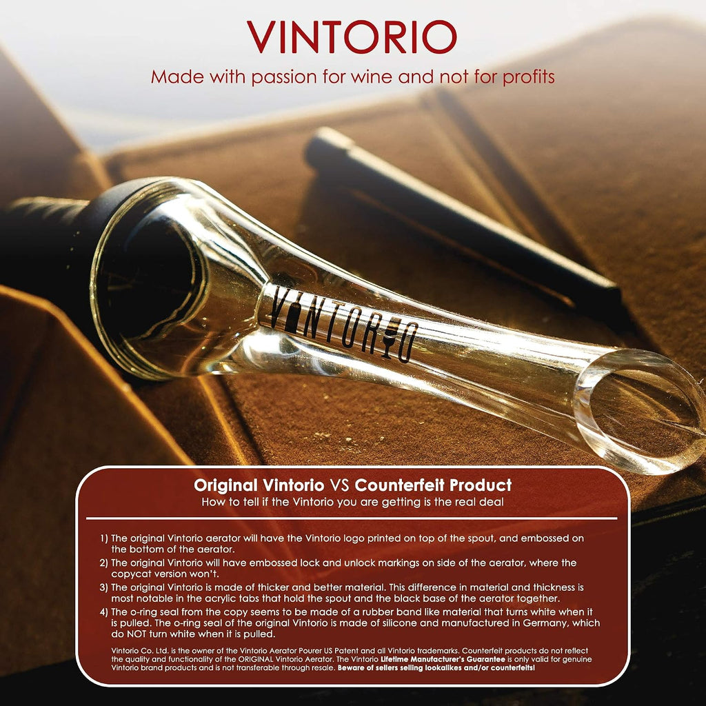 Wine Aerator Pourer - Premium Aerating Pourer and Decanter Spout (Black)