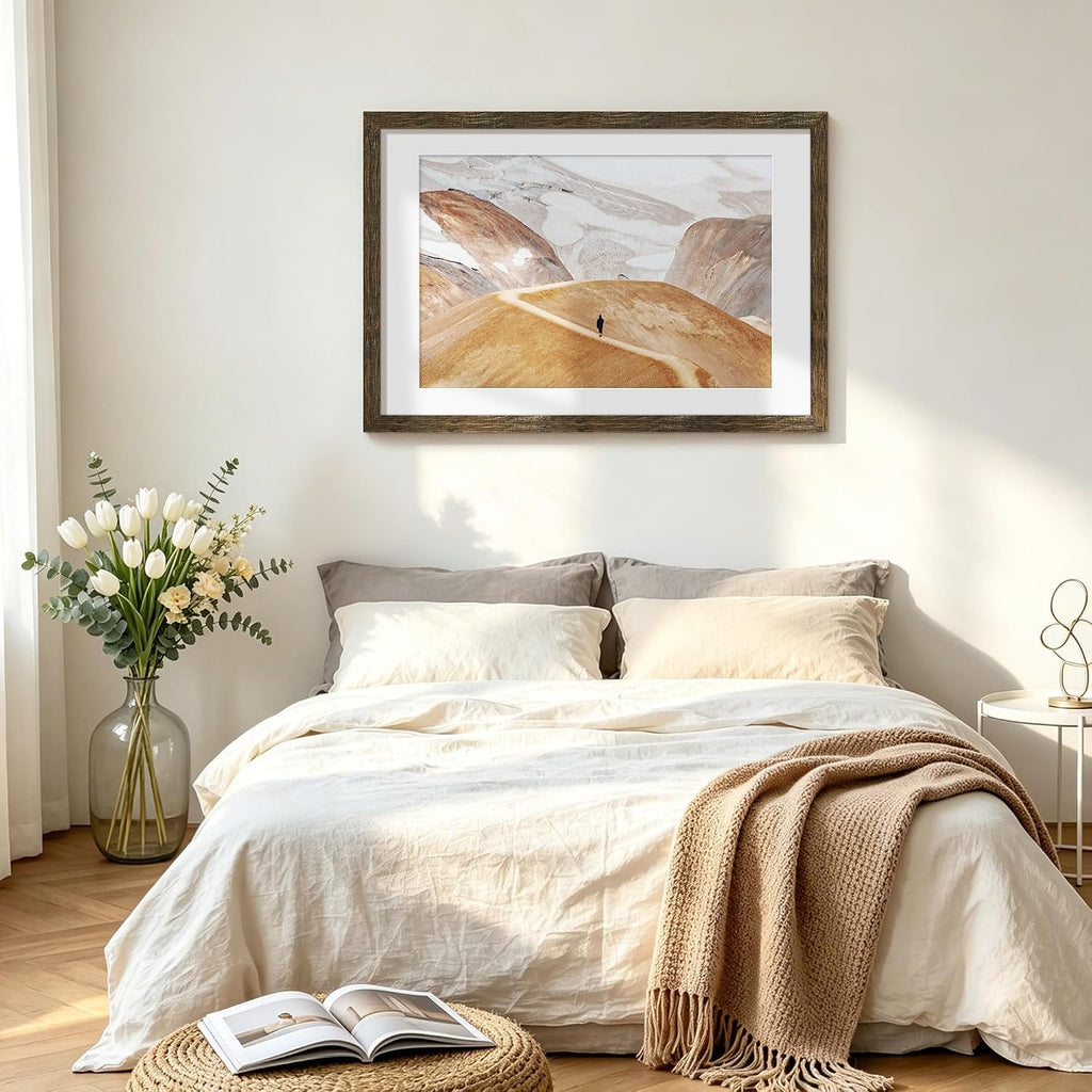 24x36 Rustic Brown Poster Frame, Picture Frame for Wall, 3 Pack | Fits 20x30 Photos With Mat or 24x36 Without Mat