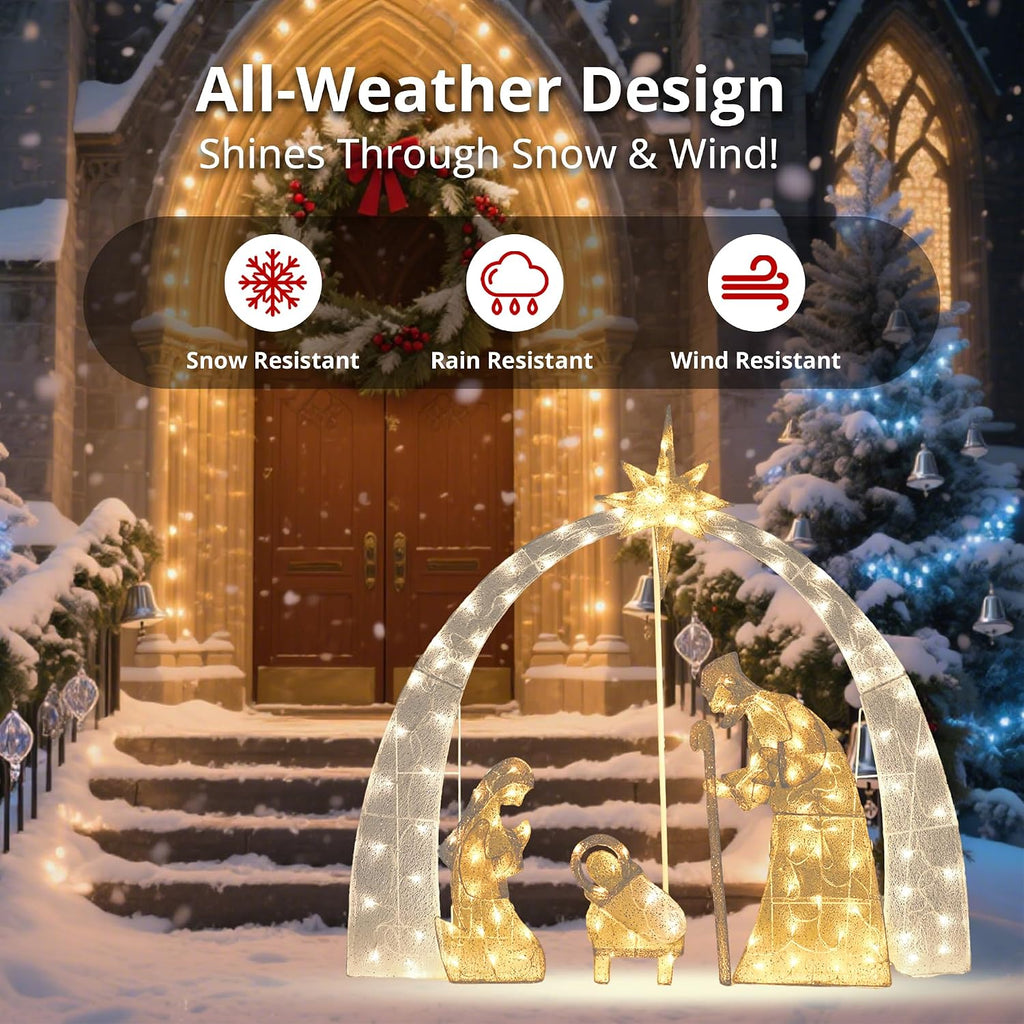 54" H Outdoor Nativity Scene Set Christmas Decorations