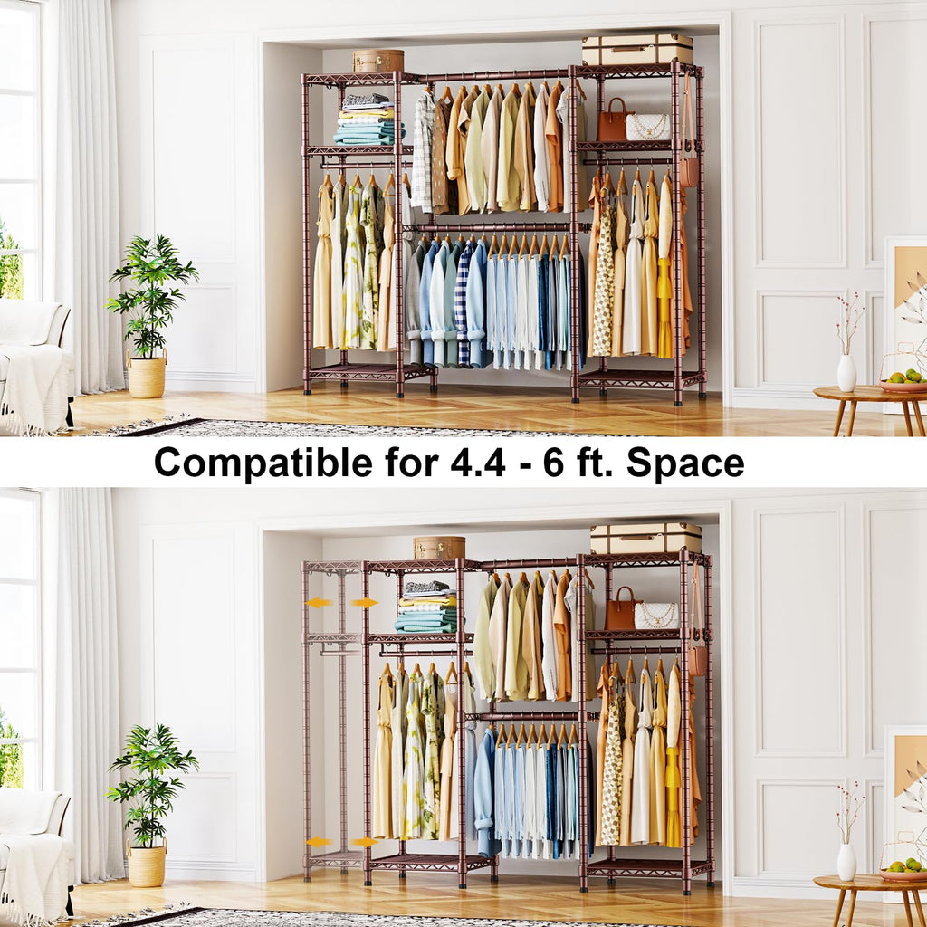 E7 Heavy Duty Closet Garment Rack, Clothes Storage Organizer System