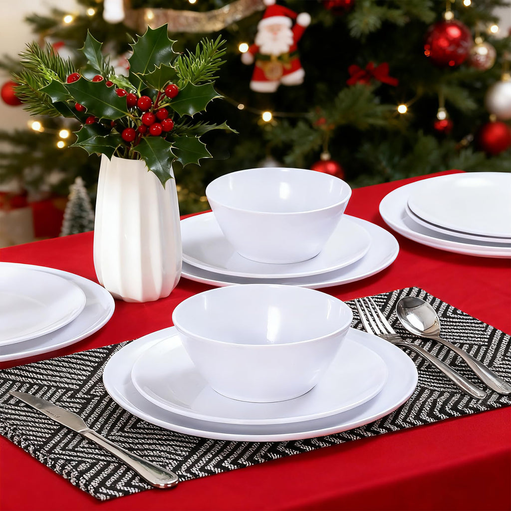 Melamine Dinnerware Sets, 18-piece Melamine Plates and Bowls Set