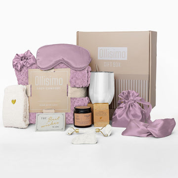 Luxury Gift Basket for Women - Spa Self Care Kit, Hug in a Box, Get Well Soon Package, Thinking of You Gift, Birthday