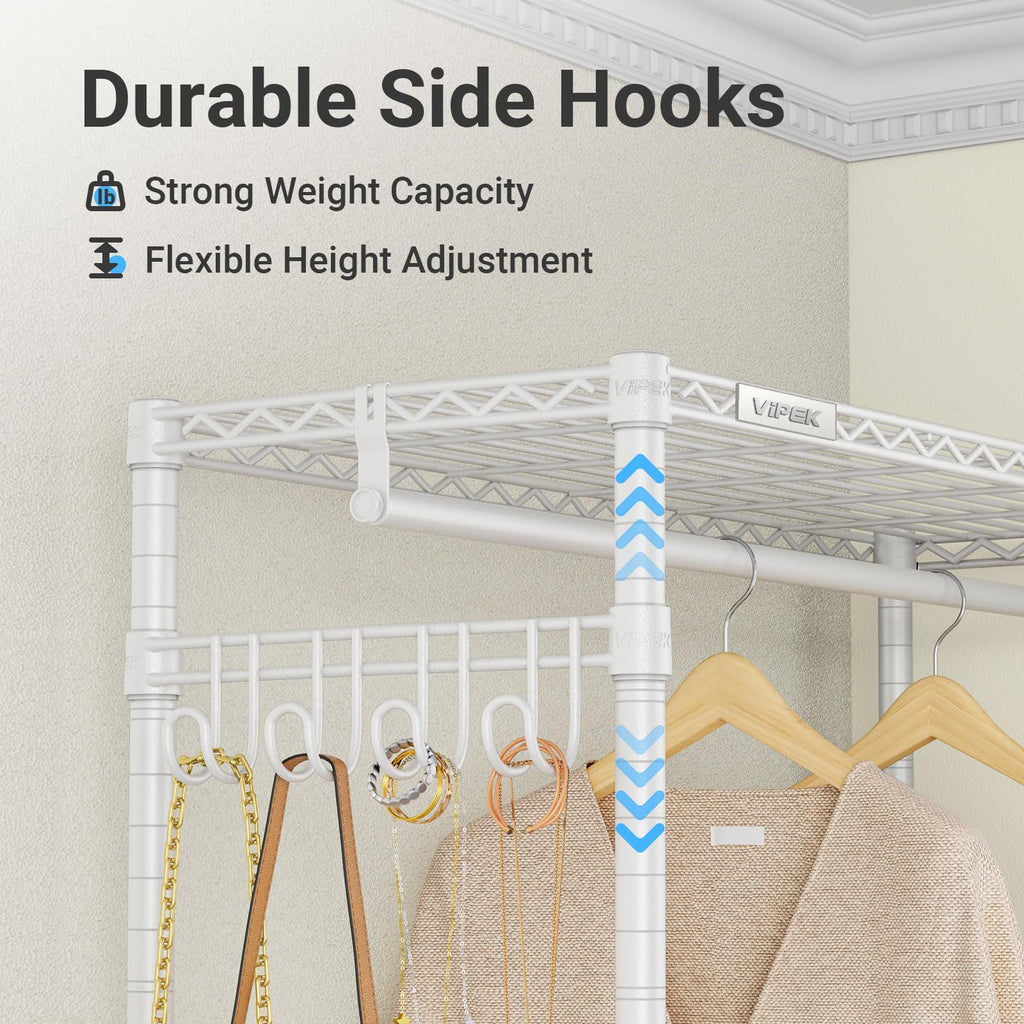 L4 Corner Clothes Rack Heavy Duty Closet for Hanging Clothes