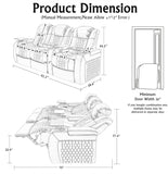 Home Theater Seating,Top-Grain Leather Recliner Sofa, Zero Gravity Power Reclining Couch with Ambient LED Lights