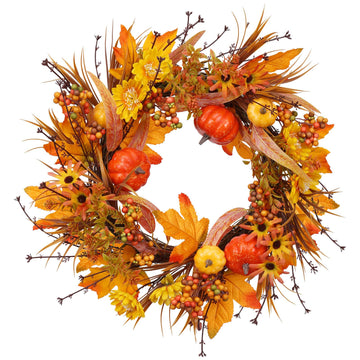 19In Fall Wreaths Front Door Decor Autumn Thanksgiving