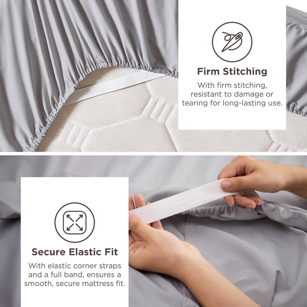 Deep Pocket Queen Sheets Set - Fits Mattresses Up to 21 Inches Thick - 4 Piece GentleSoft Bed Sheets, Moisture