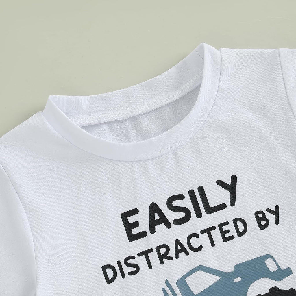 Toddler Baby Boy Clothes Summer Trucks Tractors T-Shirt Shorts Set
