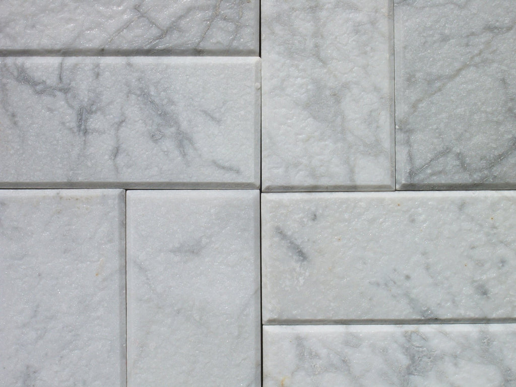 Carrara White Italian Carrera Marble Subway Tile 3 x 6 Tumbled