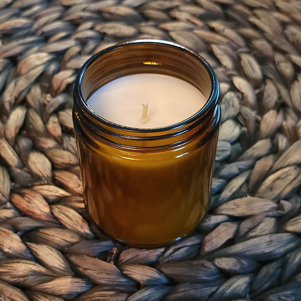 Scented Coconut Beeswax Candles | Coconut Beeswax Non Toxic Candle 9oz Amber | Farmhouse Candles Non-Toxic Clean Burn