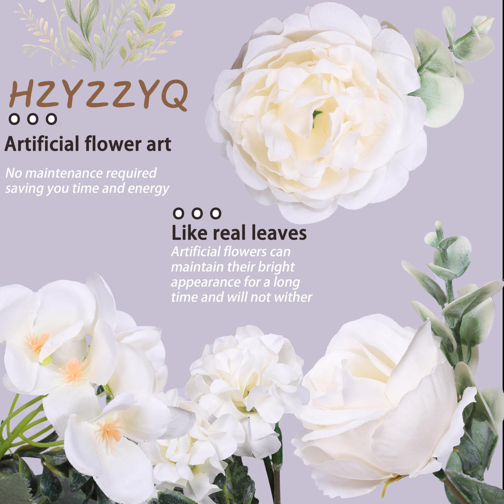 8 Pack Artificial Peony, Silk Peonies Fake Peonies Artificial Peonies Bouquet for Centerpiece Table Wedding Party