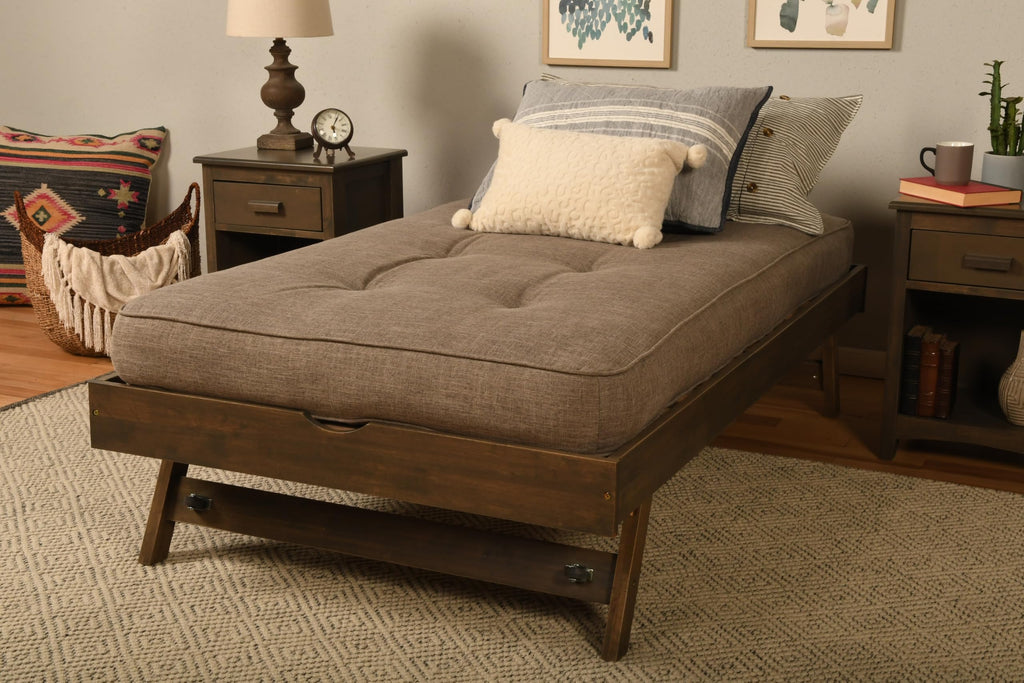 Rustic Brown Solid Wood Daybed, Cama de Madera