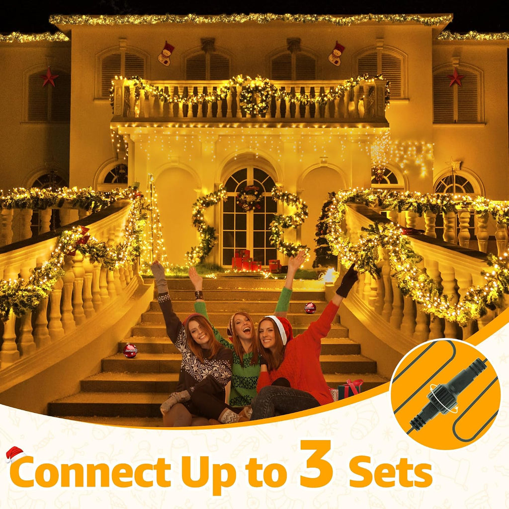 Cluster Lights Christmas 400LED 20FT, Conncetable Tree Lights Plug