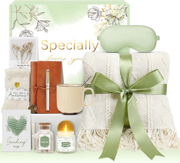Mothers Day Get Well Gifts for Women Self Care Gift Basket - Birthday Gifts for Women Spa Care Package - Sympathy - Set of 13