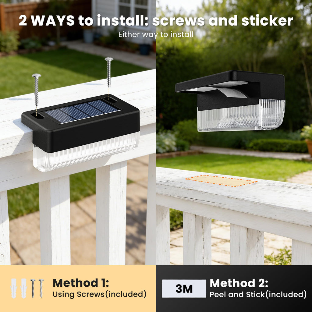 Solar Deck Lights Outdoor, Solar Step Lights Waterproof, 24 Pack Warm White