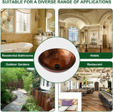 Sarlai Artistic Vessel Sink Bathroom Vessel Sink Round Brown Tempered Glass Vanity Round Bowl With Pop-up Drain 16-1/2