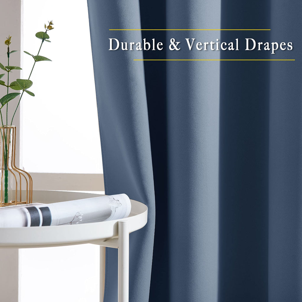 Room Darkening Curtains 108 inch Length - Grommet Thermal Insulated Window Treatments Solid Panels /Bedroom/Villa
