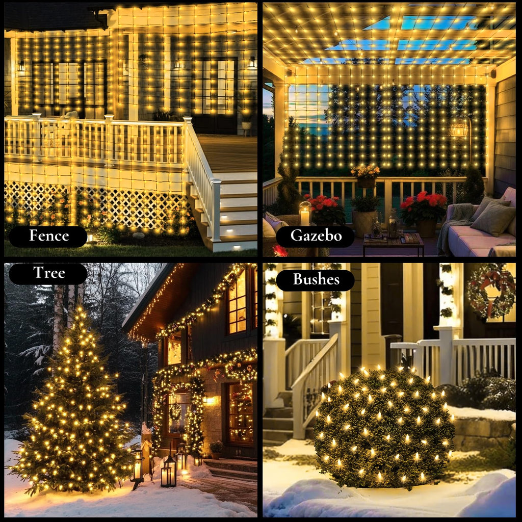 Christmas Net Lights Outdoor, Mesh Lights 120 LED, Outdoor Decor