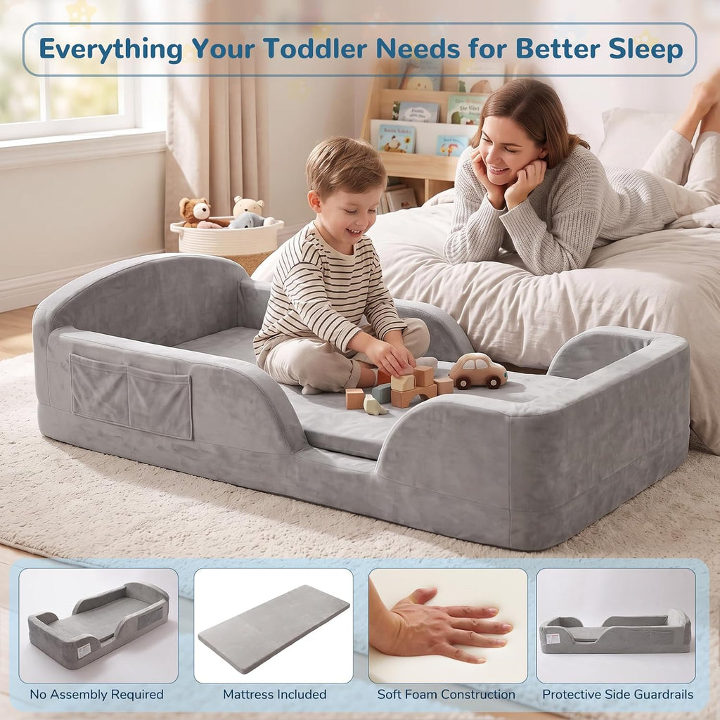Toddler Floor Bed, No Assembly Needed Toddler Bed