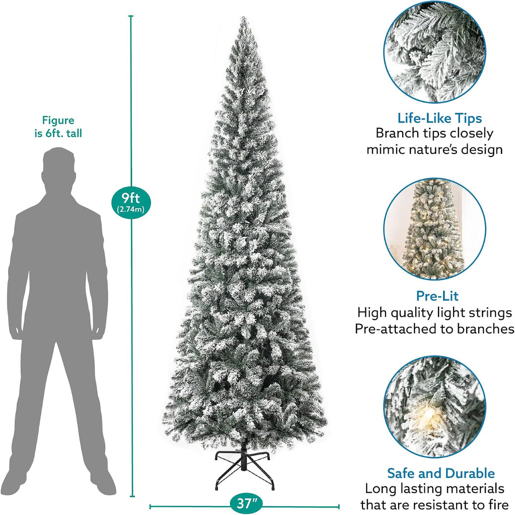 Salzburg Frosted Prelit Slim Artificial Christmas Tree