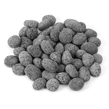 Natural Tumbled Stones Round Lava Rock Pebbles for Fire Pit