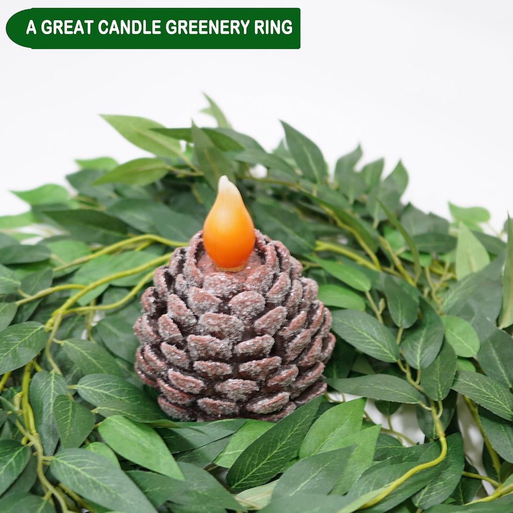 Strands Artificial Italian Ruscus Vines 78" Silk Italian Ruscus Greenery Garland with Green Leaves Faux Greenery - Set of 3