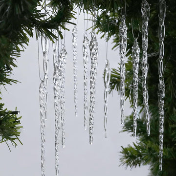 Handmade Glass Icicle Ornaments, 64-Pc Crystal Decor - Set of 64