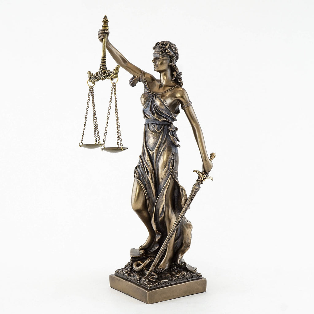 Bronze Finish Lady Justice 12.5 Inch Statue Sculpture