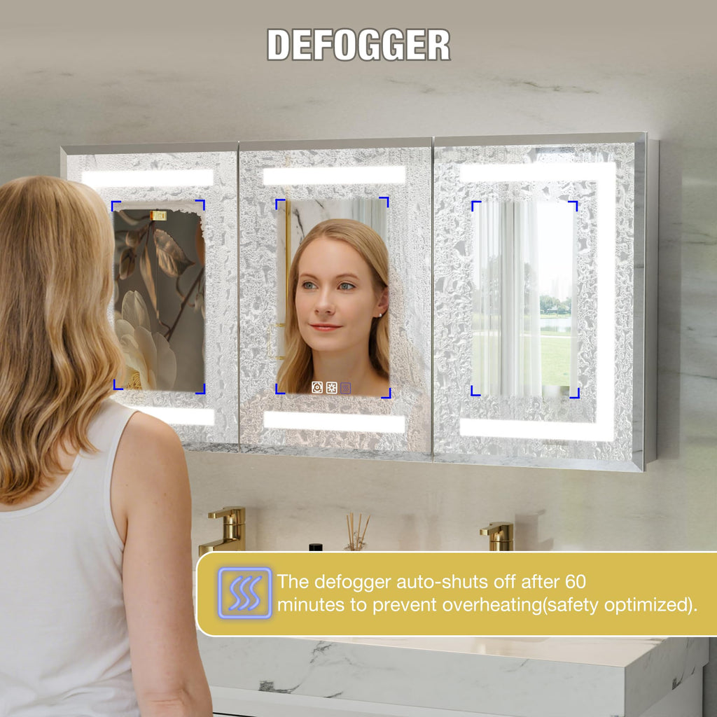 48x24 Lighted Medicine Cabinet with Mirror Defogger - Dimmable Touch Sensor, Adjustable Color Temperature