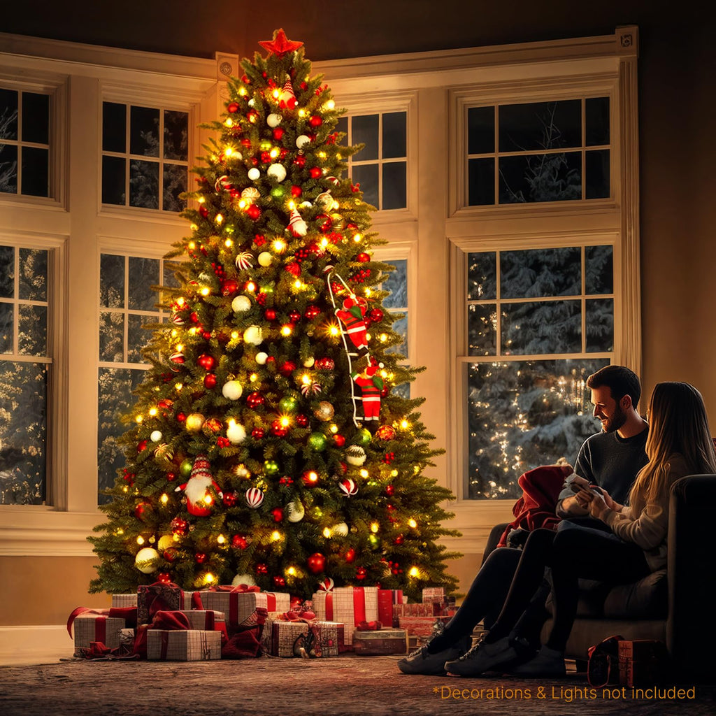 Christmas Tree 10ft, Premium Hinged Blue Spruce Artificial Christmas Tree with Realistic 4868 Tips, Unlit