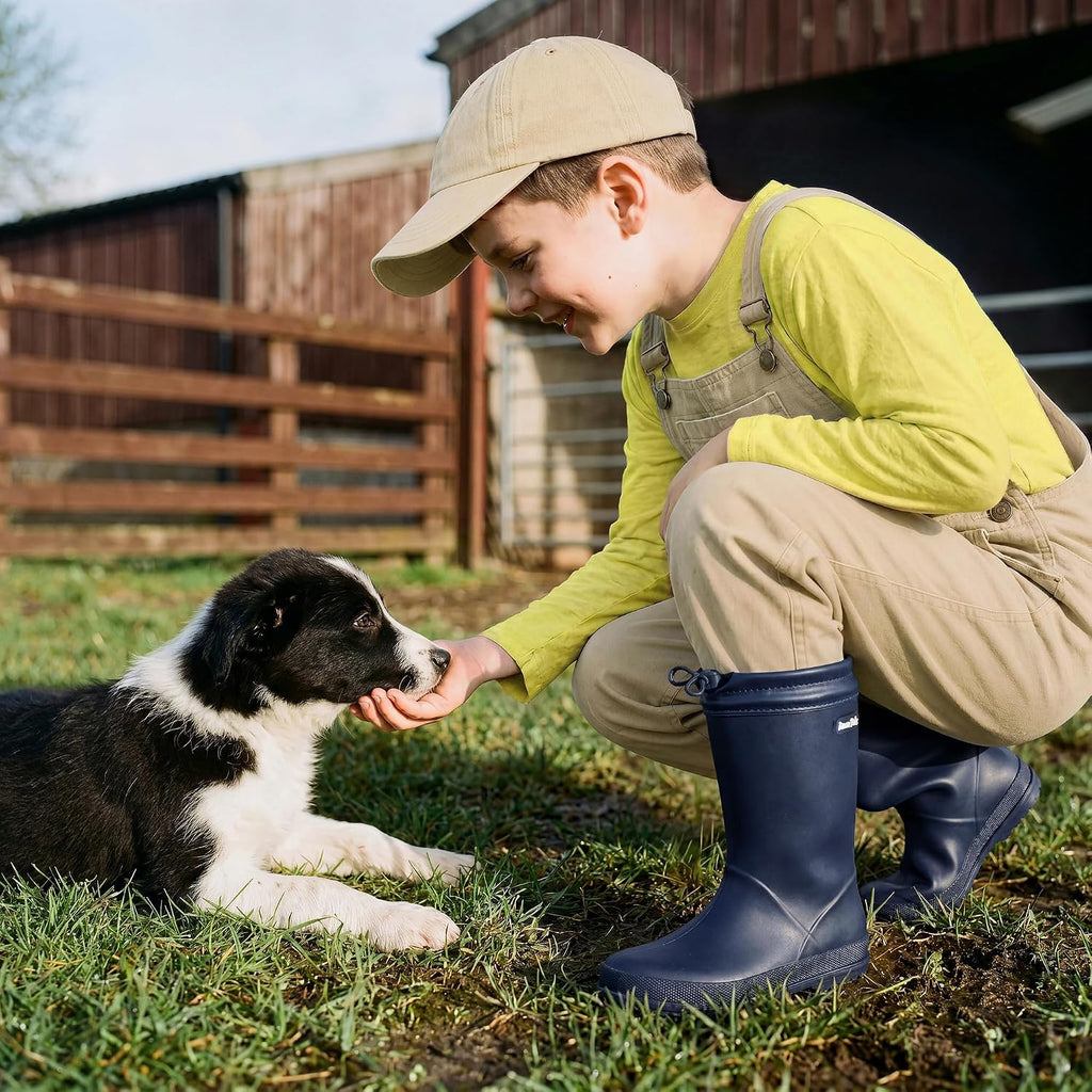 Kids Waterproof Drawstring Rain Boots