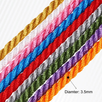 Twisted Cord Trim, 11 Yard 3.5mm 3-Ply Twine Braided Rope Shiny Thread String for Craft Gift Bag Curtain Christmas