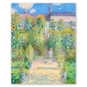 Monet Canvas Wall Art - The Artists Garden at Vtheuil Poster - Fine Art Print - Landscape Oil Painting Reproduction