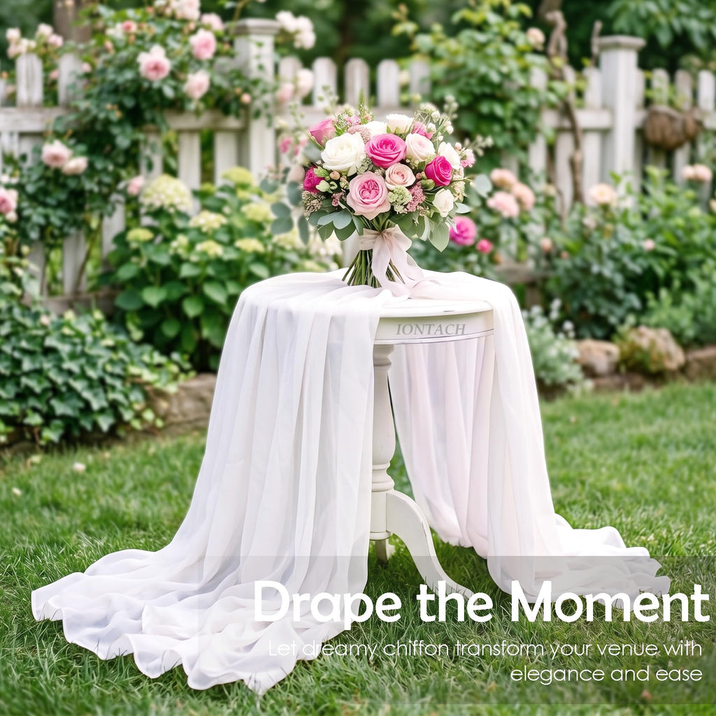 White Chiffon Fabric by The Yard 60 Inch X 1 Yard