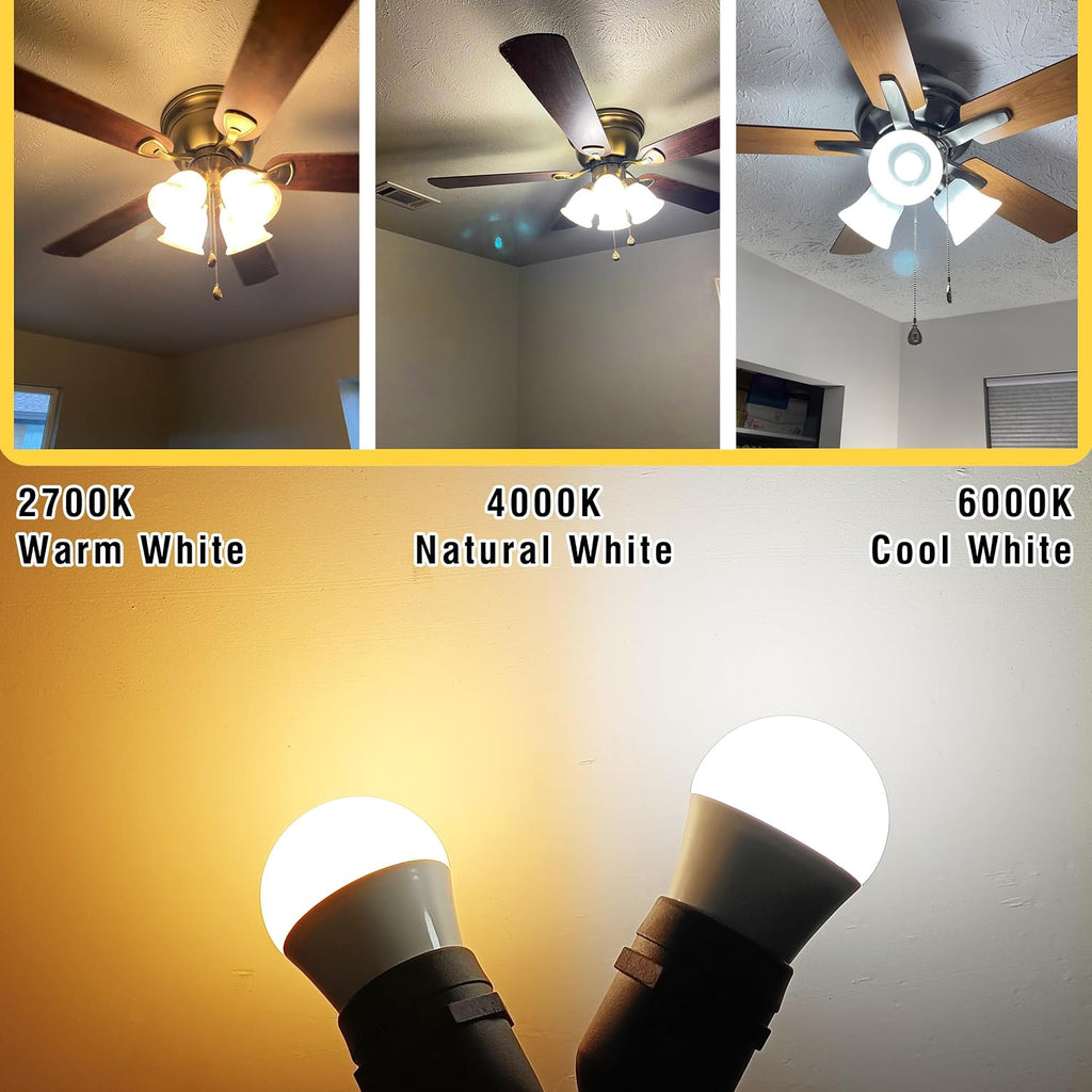 E12 LED Candelabra Light Bulbs 60 Watt Equivalent Daylight White 6000K,4Pcs