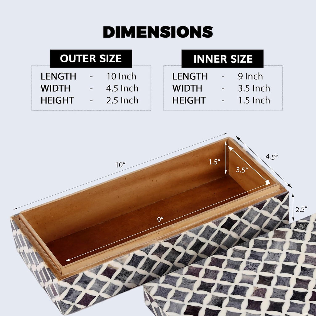 Decorative Storage Box with Lid, Moroccan Coffee Table Storage Box Organizer, Wooden Keepsake Jewelry Box, Decorative