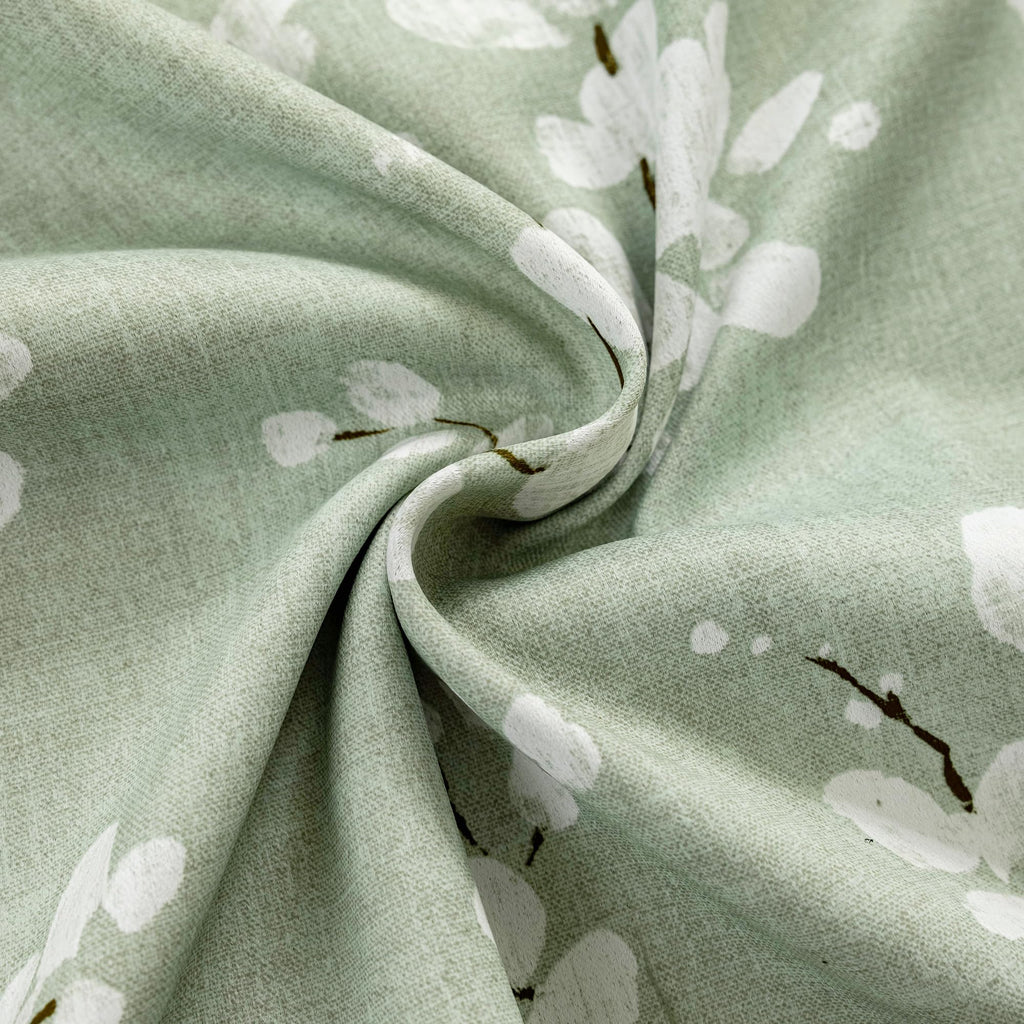 Green Blackout Floral Curtains, Bedroom, 100X84 Inches, 1 Panel