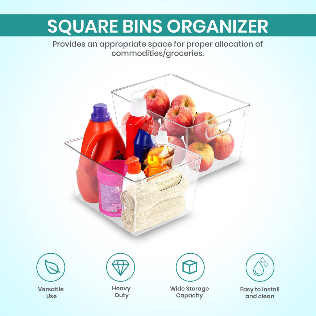 Pantry Organizers and Storage Bins, 6 Pack, Large, Clear