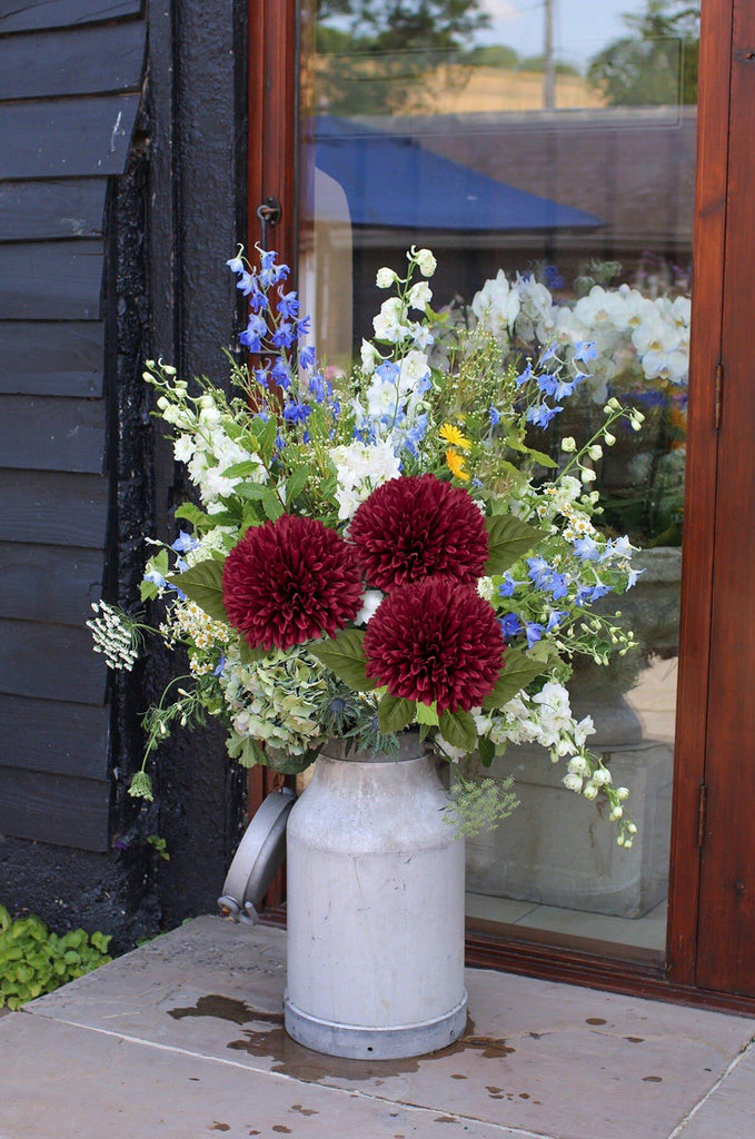 Autumn Artificial Chrysanthemums Ball Flowers 4'' Large Heads Mums Stems Burgundy Fake Hydrangea Flowers Bridal