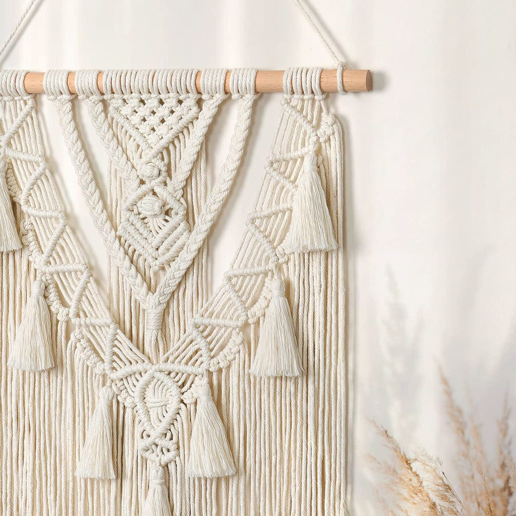 Macrame Wall Hanging Boho Geometric Woven Tapestry Wall Decor