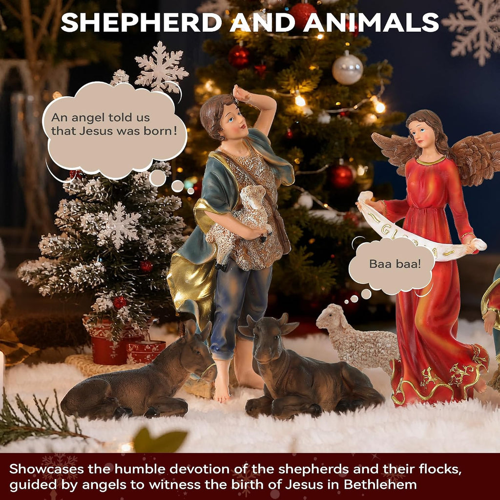 12.5in Nativity Scene Figurines, 12-Piece Nativity Sets & Figures